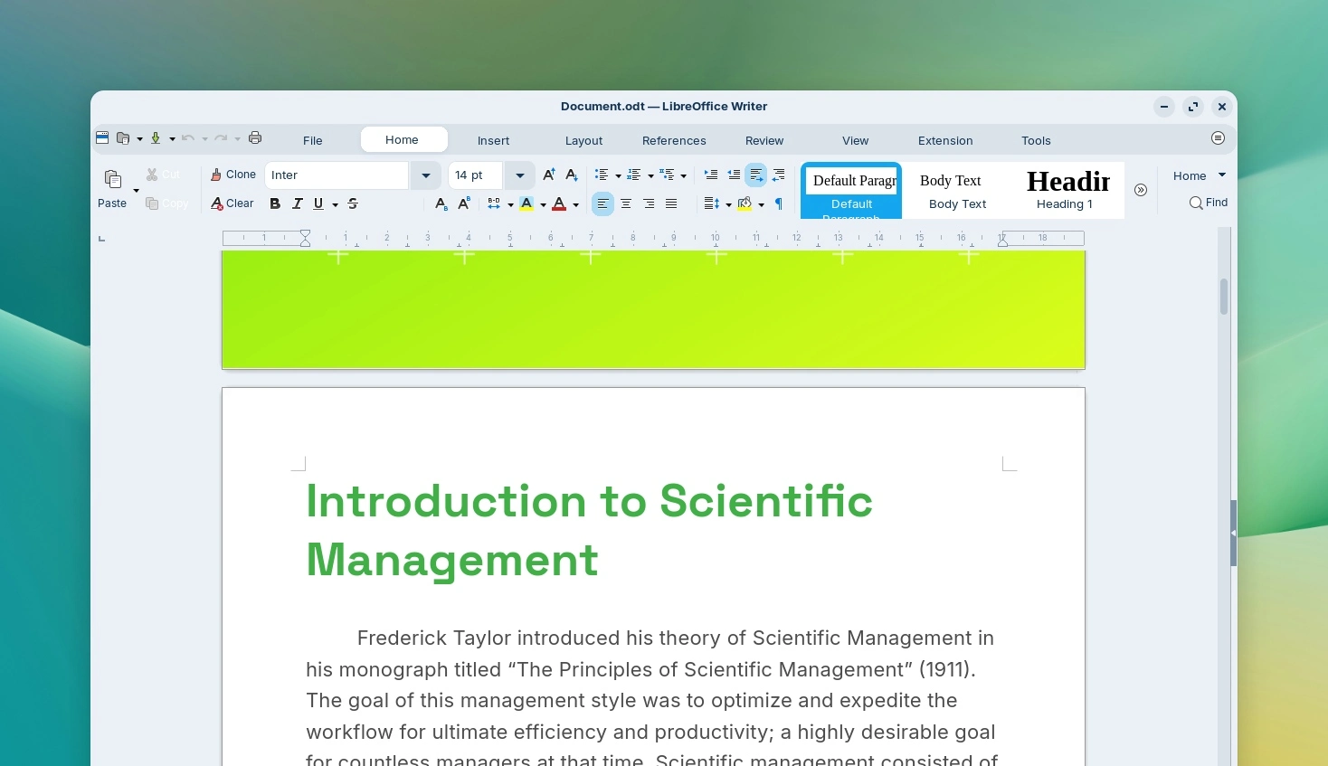 LibreOffice Productivity on Zorin OS LibreOffice Writer running on Zorin OS Core for document editing and everyday productivity
