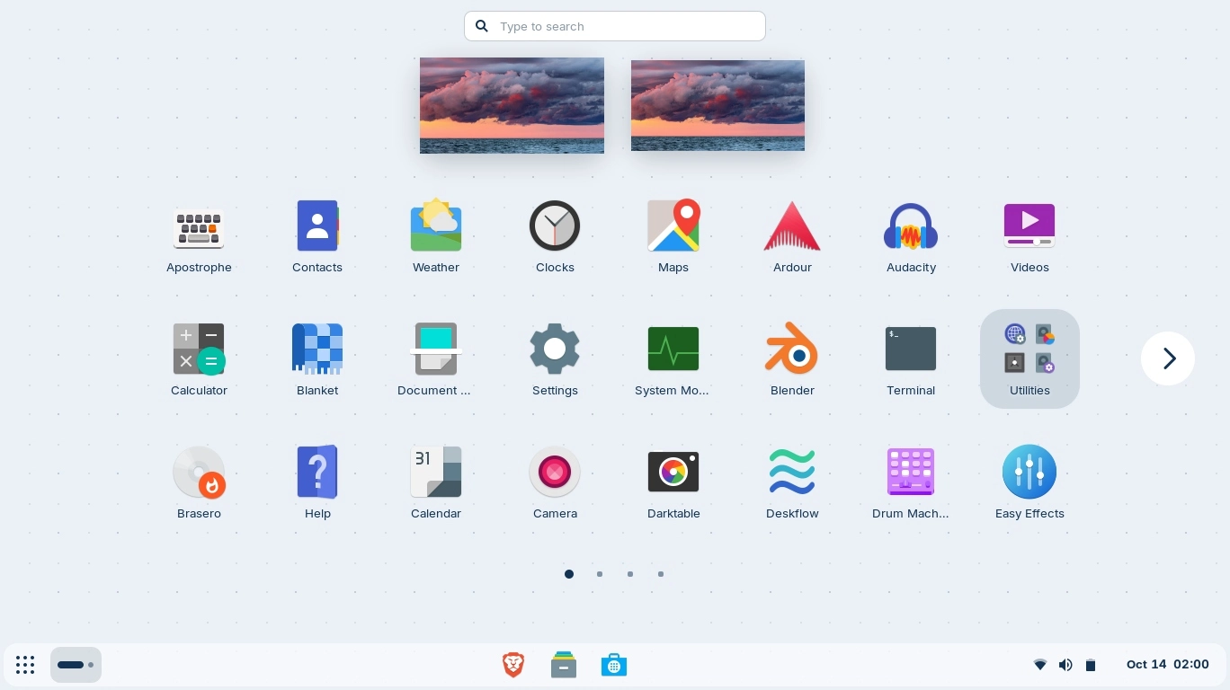 Zorin OS Touch-Friendly App Layout Zorin OS Core touch layout with searchable application grid and large app icons
