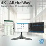 Pulcro TurnKey Mini PC supports three 4K monitors at 60Hz, enhancing productivity in a modern office setup.