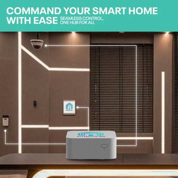 Pulcro TurnKey QBE seamlessly controlling a smart home with sleek integration and modern design