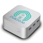 Pulcro TurnKey QBE Mini PC with compact cube design and triple USB ports.