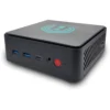 Pulcro TurnKey Two Mini PC front view showing USB ports, USB-C, headphone jack, and power button.